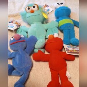 Red and Blue Plush Stuffed Animal Set